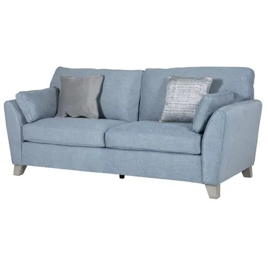 Castro 3-Seater Sofa with Cushions - Blue, Fabric