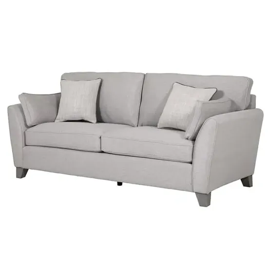 Castro 3-Seater Sofa with Cushions - Light Grey, Velvet