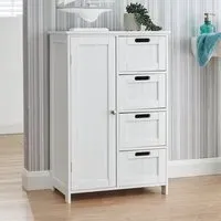 Catford Bathroom Storage Cabinet with 1 Door - White, Wood