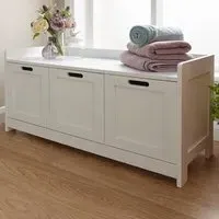 Catford Bathroom Storage Cabinet with 3 Doors - White, Wood