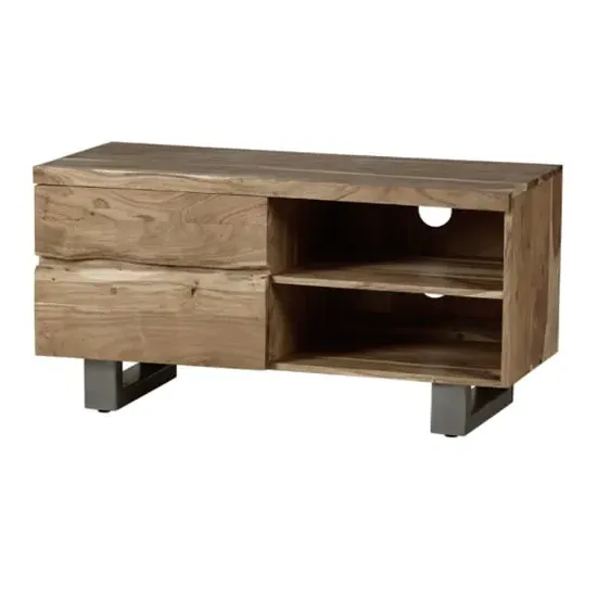 Catila Live Edge TV Stand with 2 Drawers - Oak, Solid Acacia Wood product