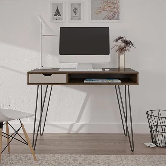 Catoosa Laptop Desk with Drawer - Brown Oak image