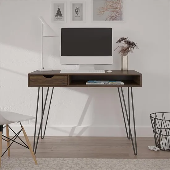 Catoosa Laptop Desk with Drawer - Walnut