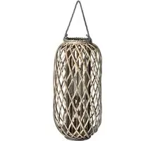 Cave Small Wicker Standing Lantern - Brown