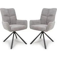 Cavino Dining Chairs Pair - Pewter, Fabric alternate view