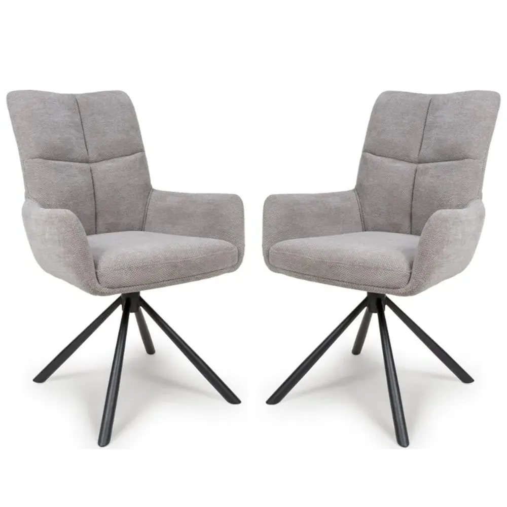 Cavino Dining Chairs Pair - Pewter, Fabric product