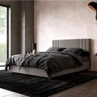 Cayce King Size Bed Frame - Light Grey, Linen