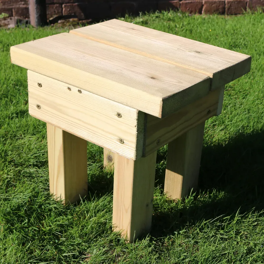 Cayce Square Garden Footstool - Natural, FSC Wood product