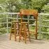 Cayla 3 Piece Balcony Bar Table and Stools with Round Seat - Acacia