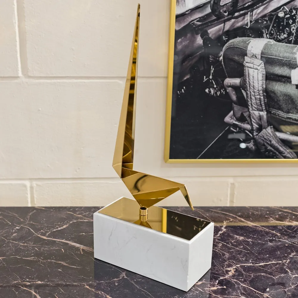 Cayuga Small Long Tailed Tit Ornament - Gold, Marble