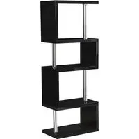 Cayuta Five Tier Shelving Unit - Black Gloss, MDF
