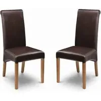 Cazlira Dining Chairs Set of 2 - Brown, Faux Leather alternate view