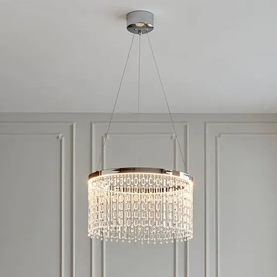 Cedar Ceiling Pendant Light - Polished Chrome, Glass