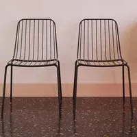 Cedar Dining Chairs Pair - Black, Metal