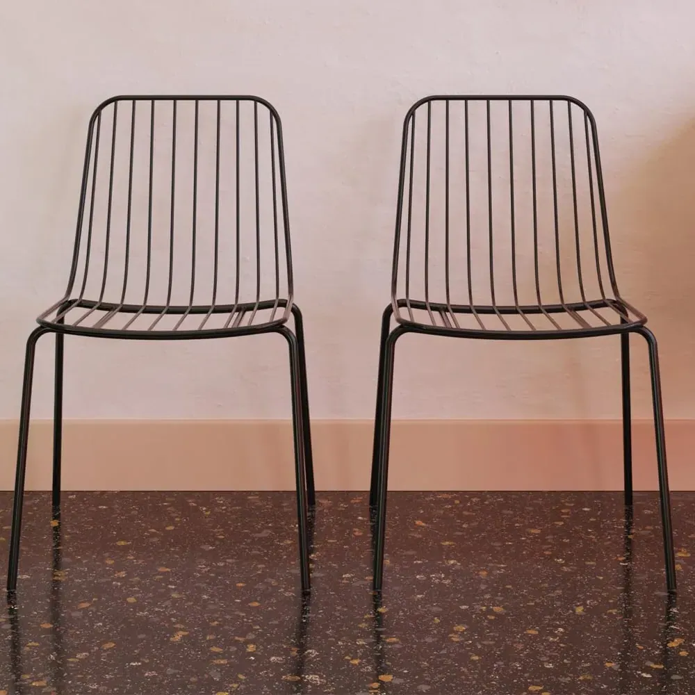 Cedar Dining Chairs Pair - Black, Metal image
