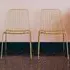 Cedar Dining Chairs Pair - Gold, Metal