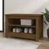 Cedric Shoe Storage Bench - Brown, Pine Wood