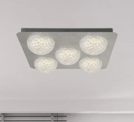 Celestia 5 LED Ceiling Light - Silver, Acrylic
