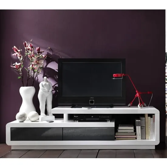 Celia TV Stand with 2 Drawers - White, MDF image