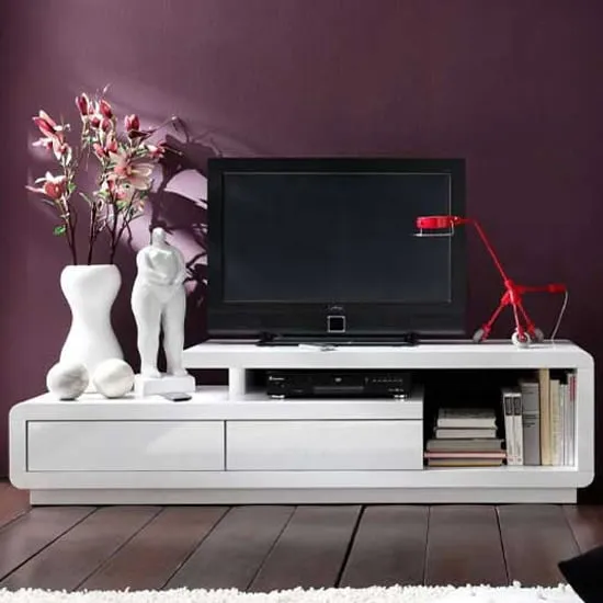 Celia TV Stand with 2 Drawers - White