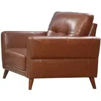 Celina 1-Seater Sofa with Tapered Legs - Saddle, Leather
