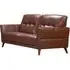 Celina 2-Seater Sofa with Tapered Legs - Saddle, Leather