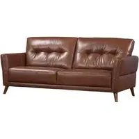 Celina 3-Seater Sofa with Tapered Legs - Saddle, Leather
