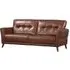 Celina 3-Seater Sofa with Tapered Legs - Saddle, Leather