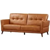 Celina 3-Seater Sofa with Tapered Legs - Tan, Leather