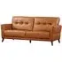 Celina 3-Seater Sofa with Tapered Legs - Tan, Leather
