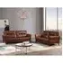Celina 3+2 Seater Sofa Set with Tapered Legs - Saddle, Leather
