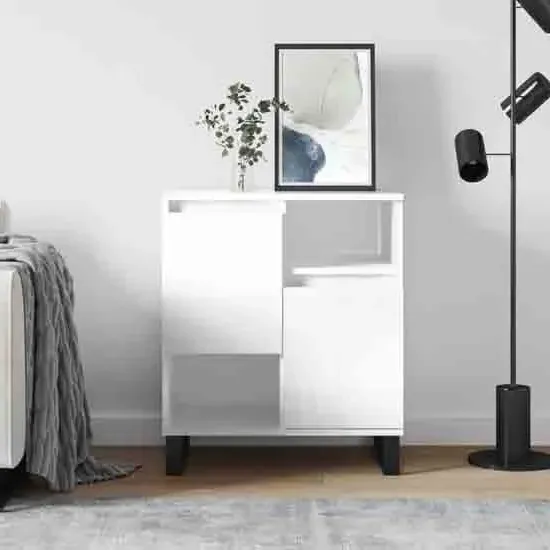 Celina Sideboard with 2 Doors - White, High Gloss