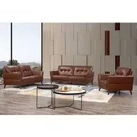 Celina Sofa Suite - Saddle, Leather