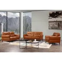 Celina Sofa Suite - Tan, Leather