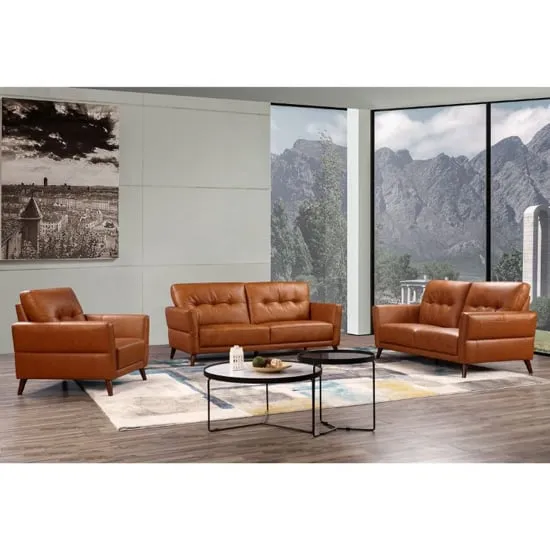 Celina Sofa Suite - Tan, Leather