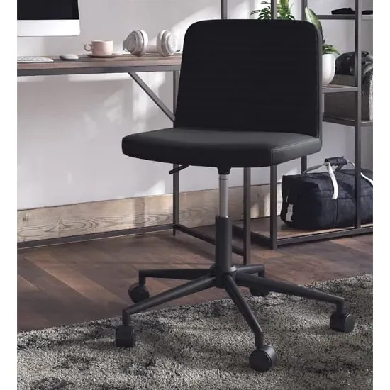 Celina Swivel Office Chair - Black, Faux Leather image