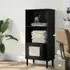 Celle 2-Shelf Bookcase with Doors - Black, Pinewood