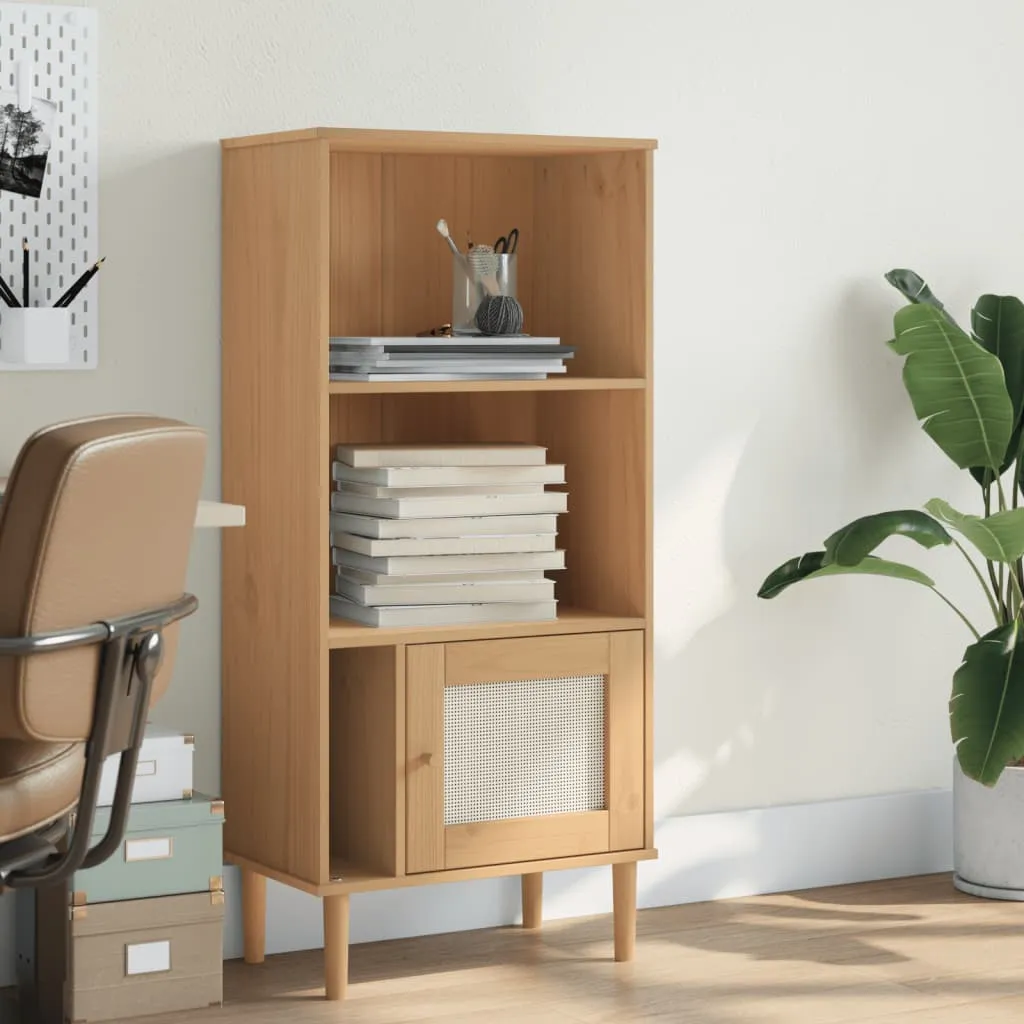 Celle 2-Shelf Bookcase with Doors - Brown, Pinewood