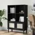Celle 4-Shelf Bookcase with Doors - Black, Pinewood