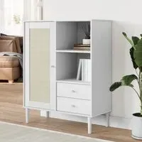 Celle Pinewood Highboard with Storage - White, Pinewood