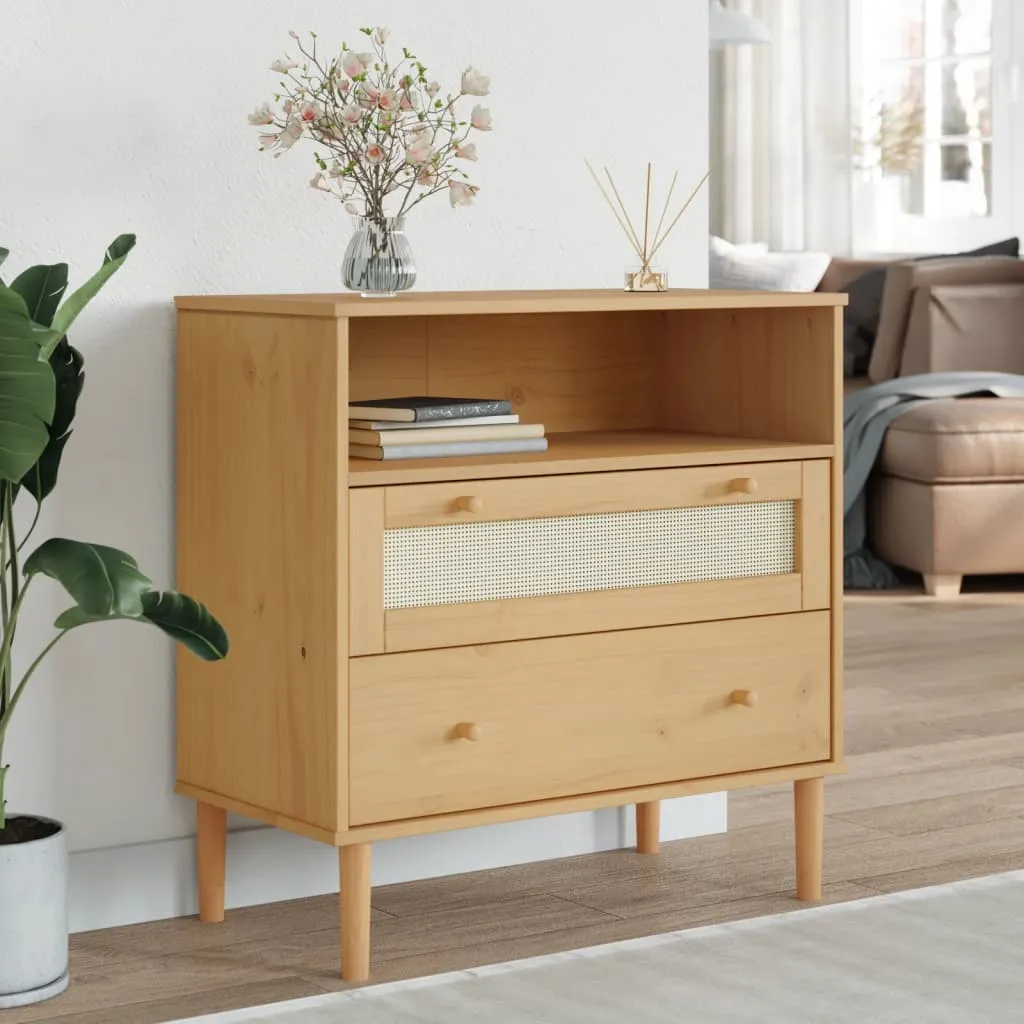Celle Sideboard with 2 Drawers - Brown, Pinewood