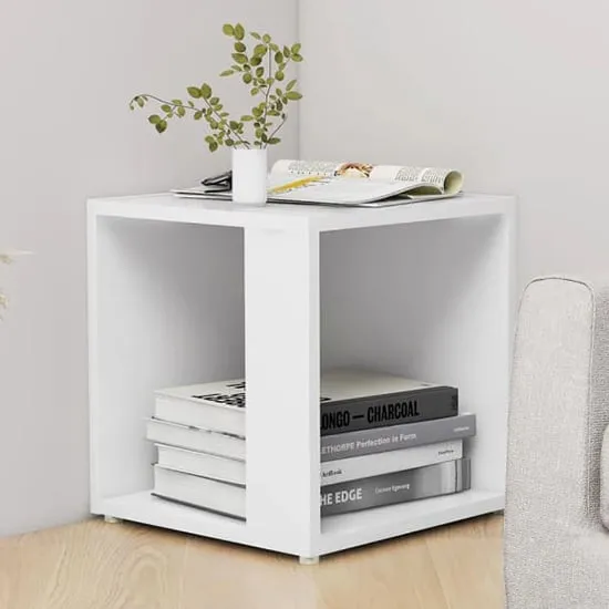 Celous Square Side Table - White, Engineered Wood