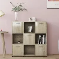 Celsa Bookcase with 5 Doors - Sonoma Oak, Chipboard