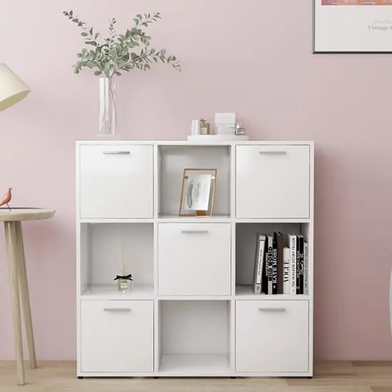 Celsa Bookcase with 5 Doors - White, Chipboard