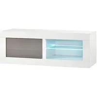 Celtic Small TV Stand with LED Lighting - White, High Gloss