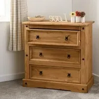 Central 3-Drawer Chest of Drawers - Oak
