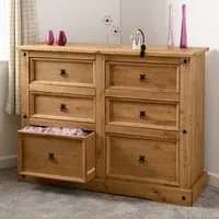 Central 6-Drawer Chest of Drawers - Oak