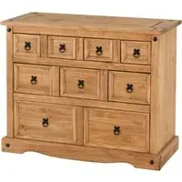 Central 9-Drawer Chest of Drawers - Oak