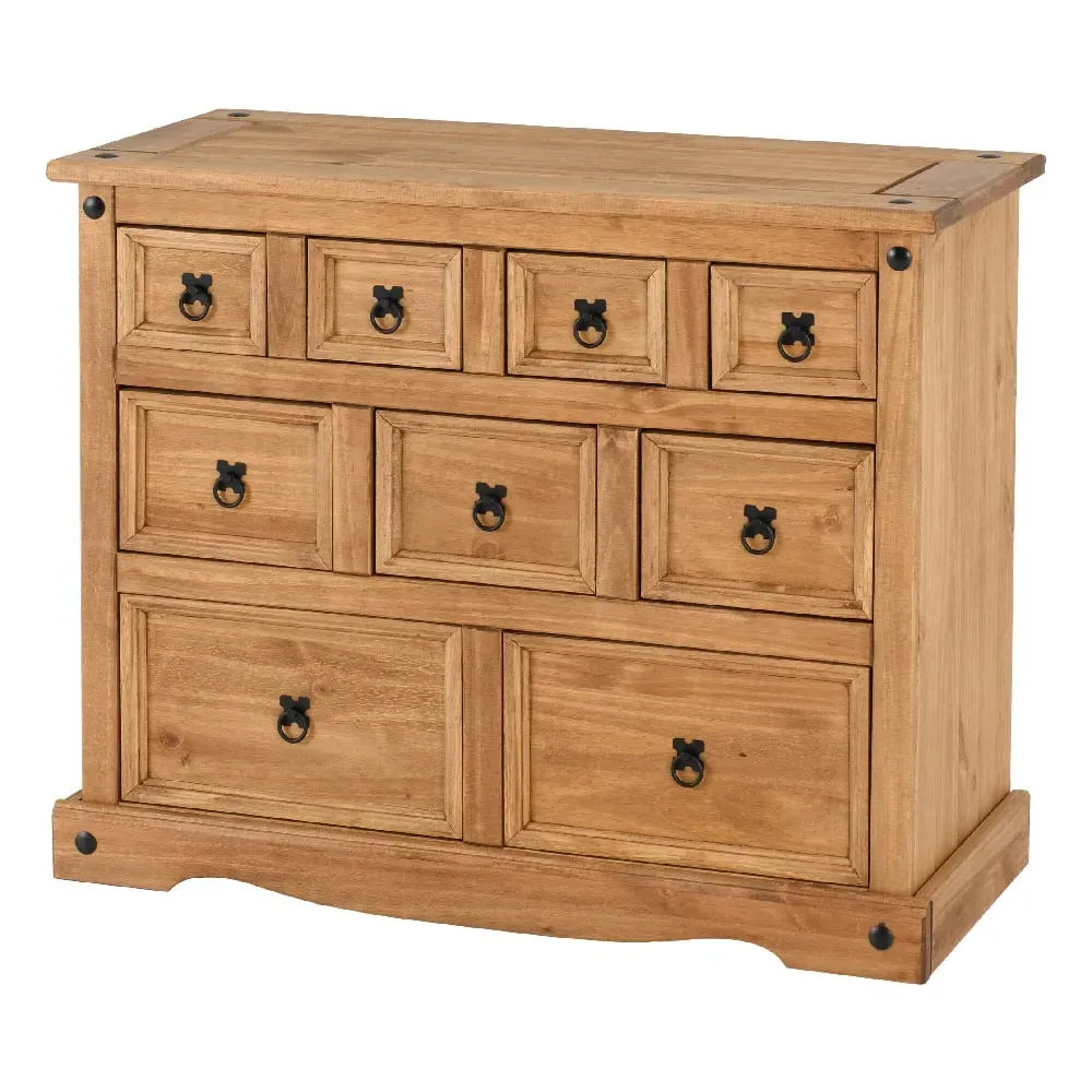 Central 9-Drawer Chest of Drawers - Oak