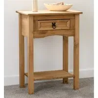 Central Console Table with 1 Drawer - Oak